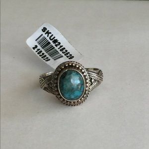 Oval Shadowkite Ring in Sterling Silver Sz 9